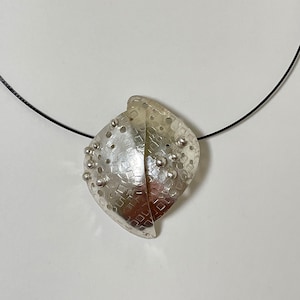 Sterling Silver Pendant Necklace, Minimalist Large Pendant Necklace, Chunky Geometric Pendant Necklace, Statement Silver Abstract Accessory