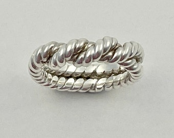 Customized .925 Sterling Cable Ring, Sterling Silver Rope Ring, Stackable Ring, Twisted Cable Ring, Wedding Ring, Wedding Jewelry