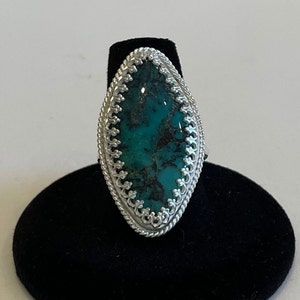 Adjustable Turquoise Ring, SW Turquoise Ring, Silver Summer Ring, Large Blue Turquoise Ring, Women’s Silver Statement Ring, Minimalist Ring