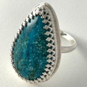 925 Turquoise Stone Ring, Chunky Silver Ring, Women’s Ring, SW Greenish Turquoise Jewelry, SW Turquoise Ring, Fashion Ring, Silver Jewelry