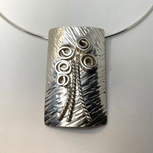 Hammered Sterling Silver Rose Bouquet Pendant Necklace