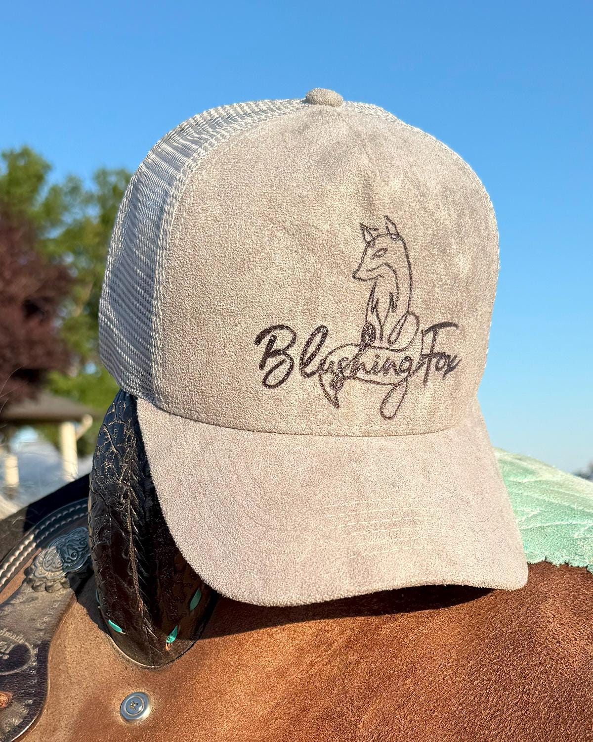 Custom Burned Suede Trucker Style Baseball Hat Hand Burned Western Trucker Hat Custom Cowboy Hat