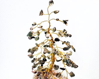 Custom Tree of Life Pine Gem Tree Wire Tree Sculpture, Nature Anniversary Gift, Birthday Gift Her, New Home Decorer, G ift