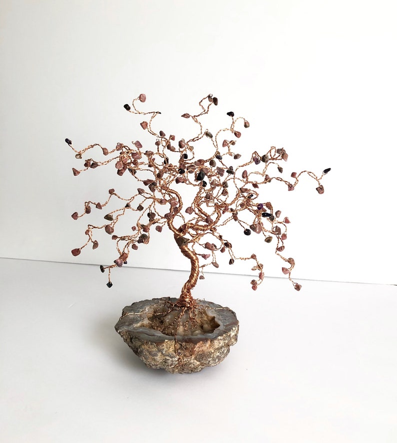 Large Gem Tree Rhodonite & Sugilite Gems Copper Wire Tree Etsy