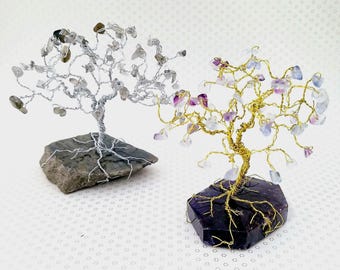 Custom Wire Gemstone Tree, Birthstone Family Tree, Crystal Decor