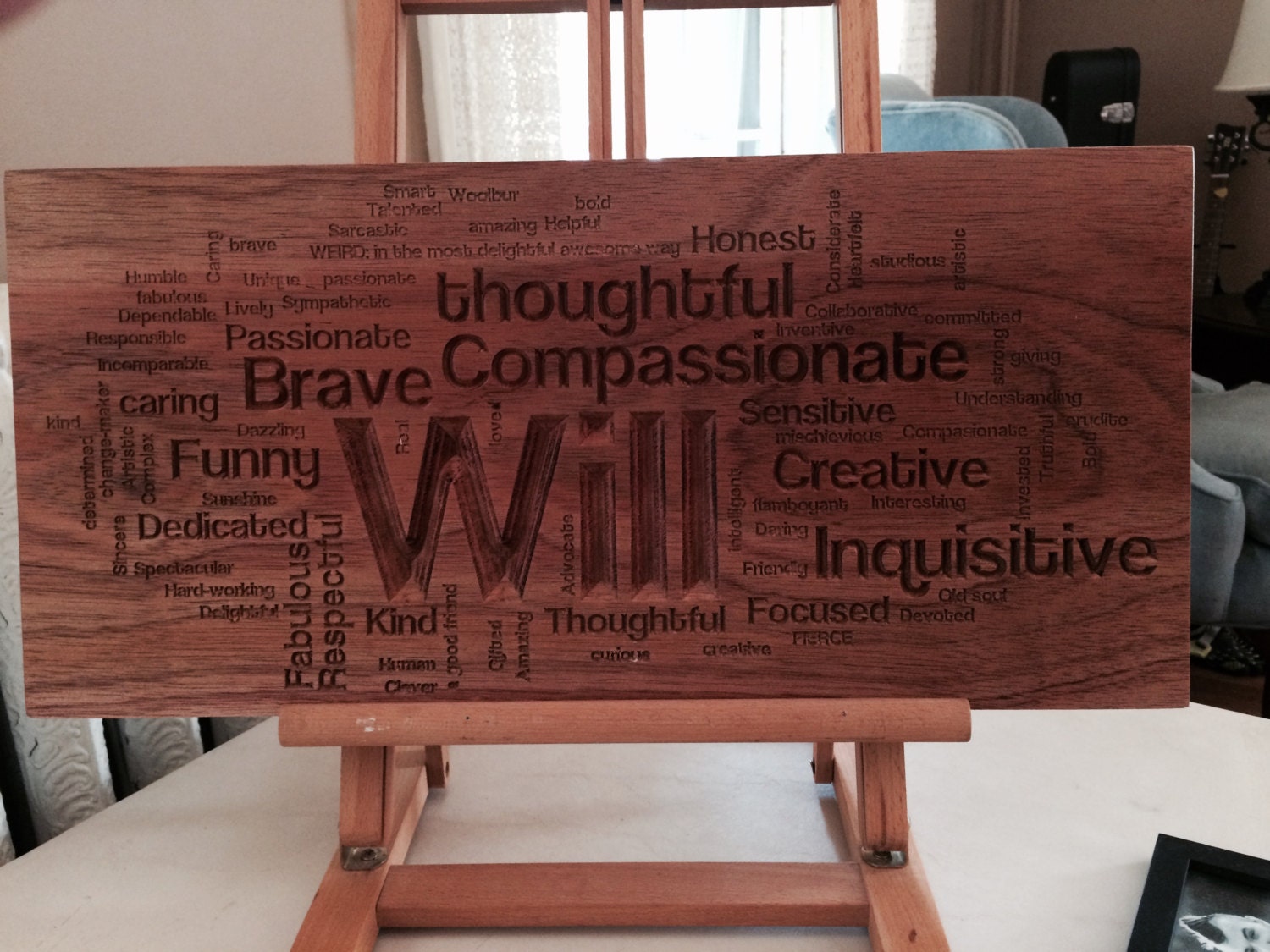 Keepsake Word Cloud Carved in Wood Etsy
