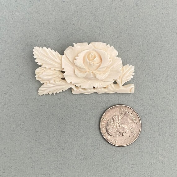 Sweet Molded Celluloid Rose Brooch - image 2