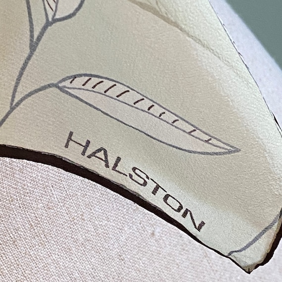 HALSTON Lifestyle Pale Green Cream & Black Leaf P… - image 4