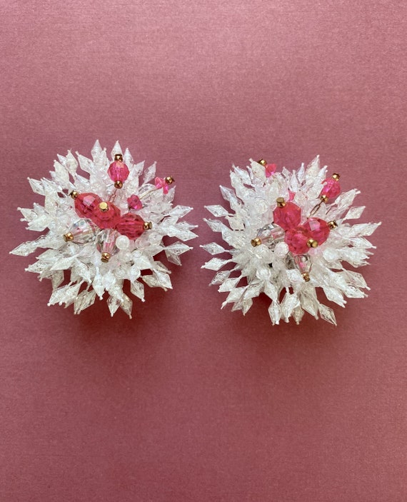 Boucles D'oreilles Vintage Clips En Résine - Occasion En Très Bon état