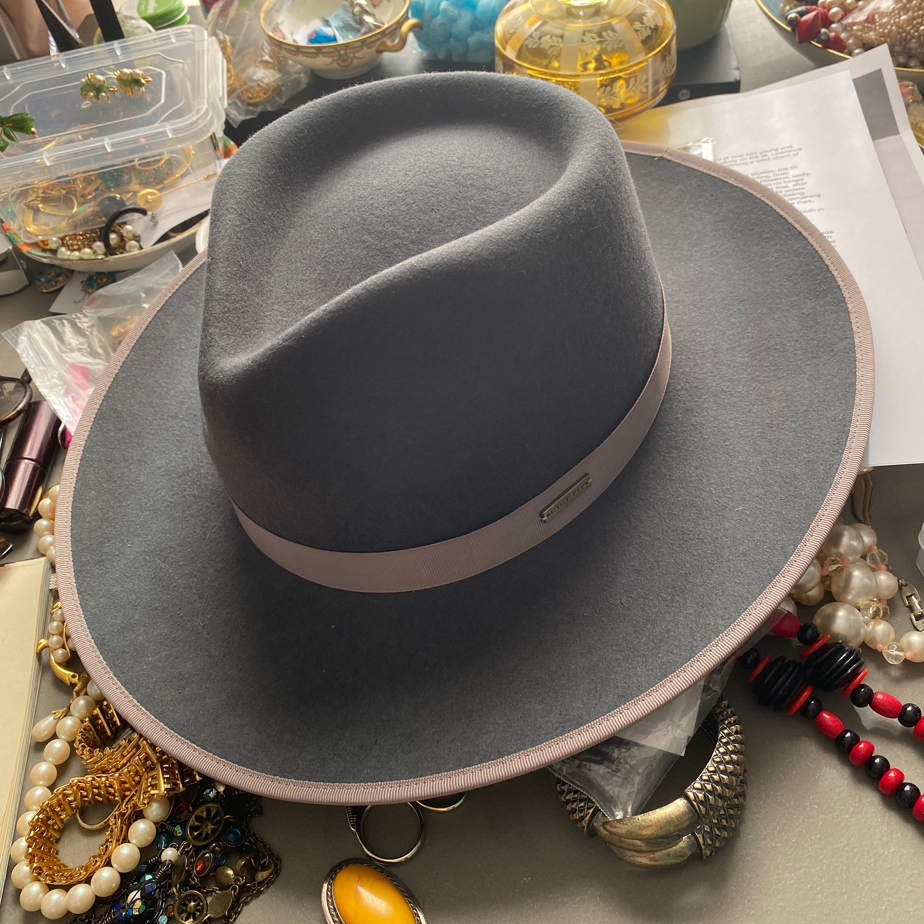 GREY BLOGGER STYLE STYLISH FEDORA LADIES HAT *NEW* Women main image 3