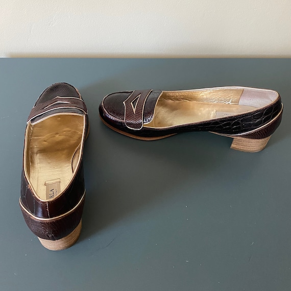 FURLA Made in Italy Dark & Chocolate Brown and Gold Leather  display picture 1