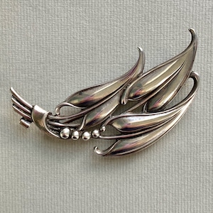 Wunderschöne große VIKING CRAFT Sterling Silber Blatt & Beeren Brosche