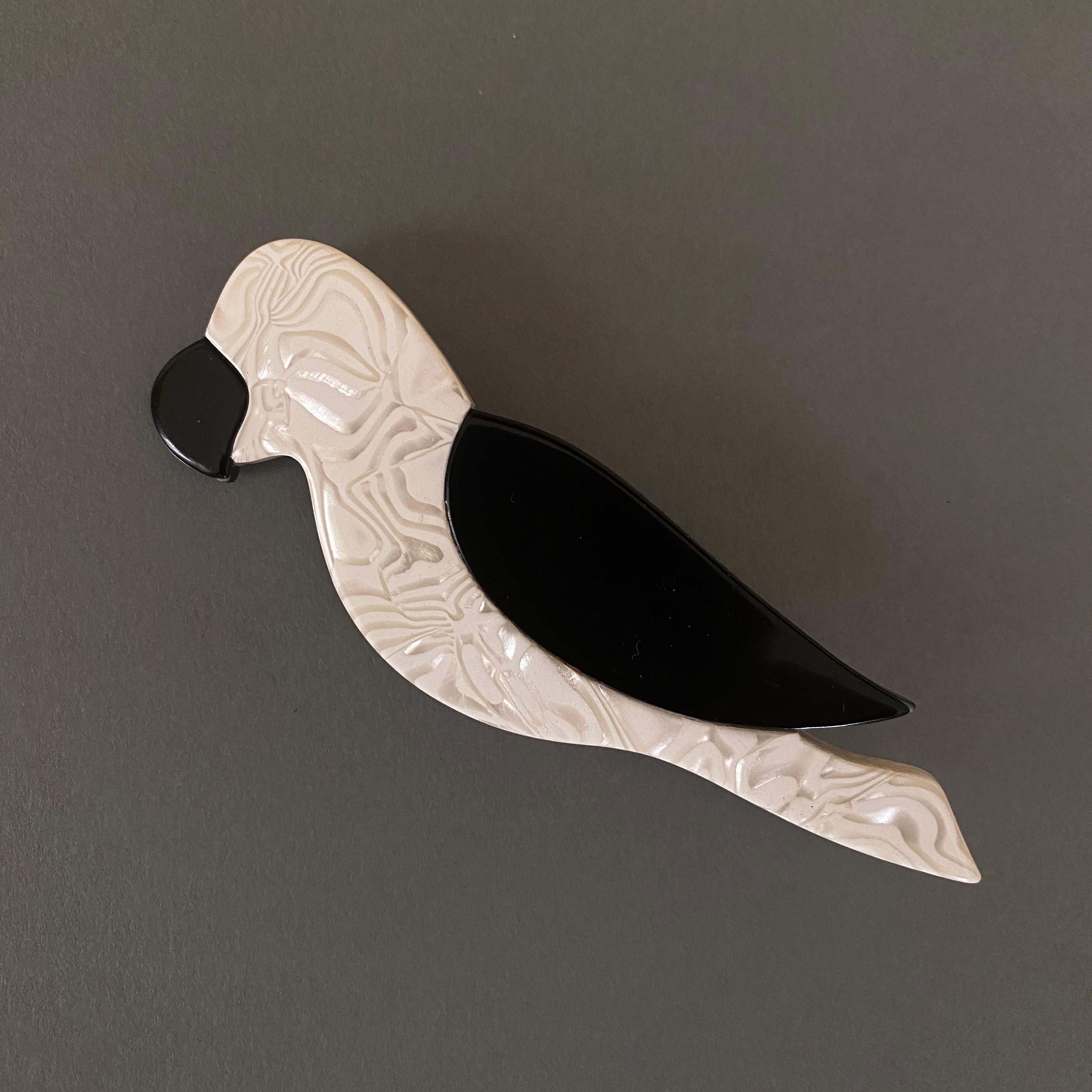 Rare LEA STEIN PARIS Made in France Black & Iridescent Imitation