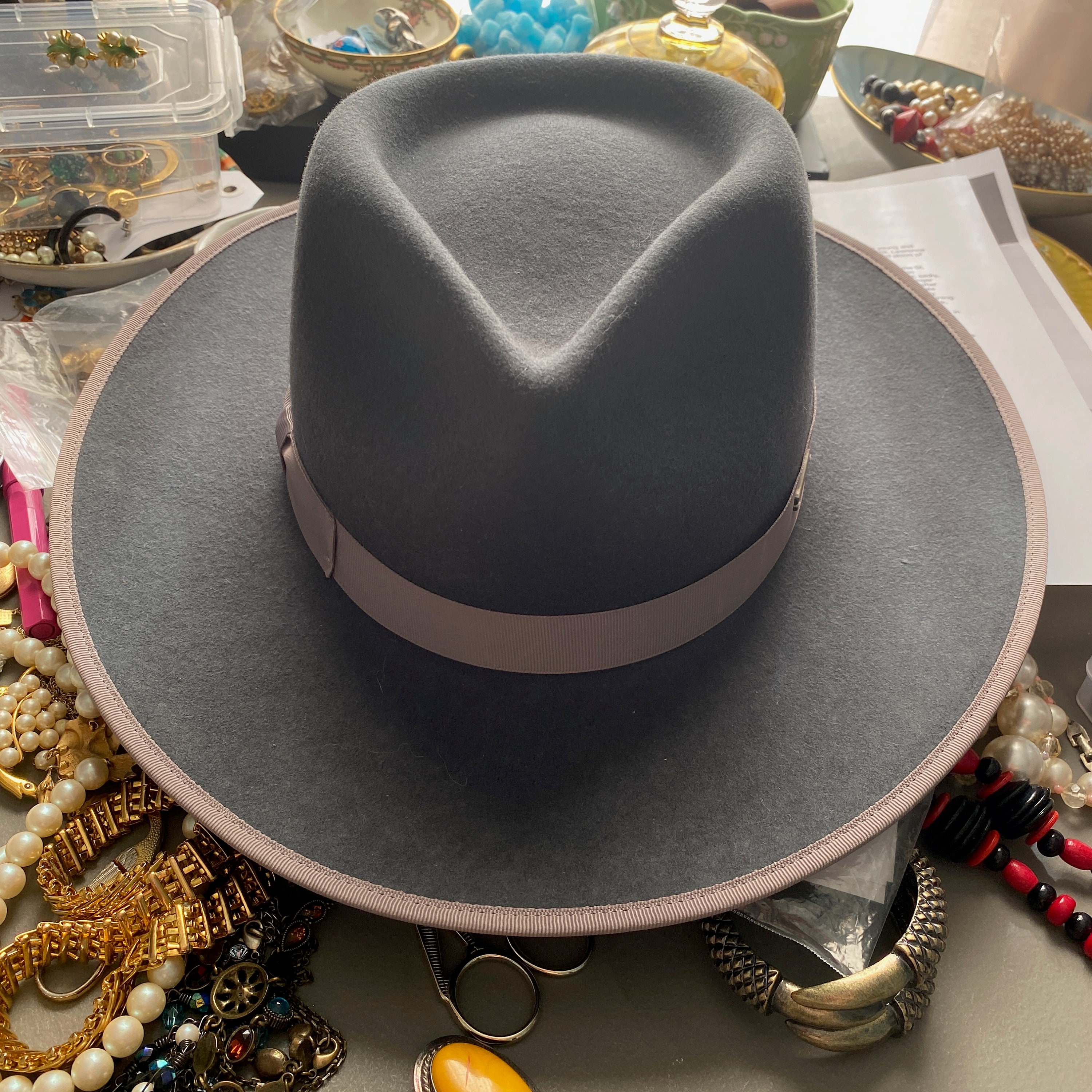 Classic GIGI PIP Women's Dove Grey Felt Fedora Hat Size 59 M/L - Etsy