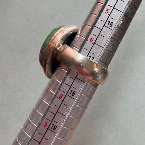 Oval Ruby Zoisite & Sterling Silver Ring - image 7