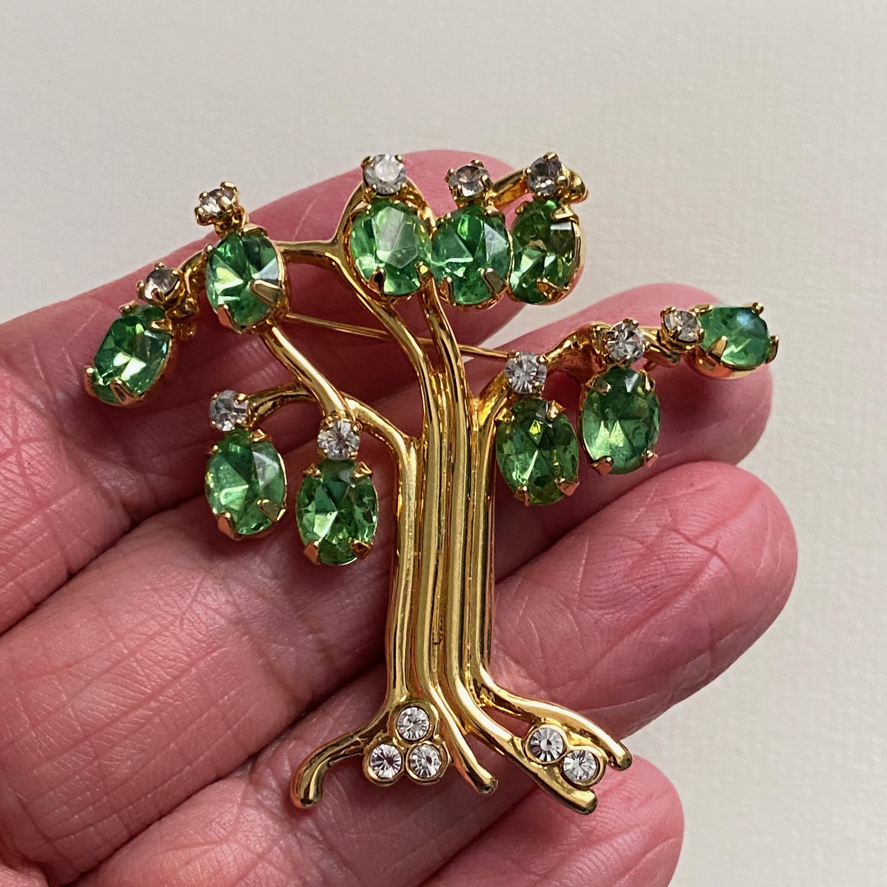 Broche Dolce Vita Feuille D'arbre En Métal Doré - Bijou Occasion