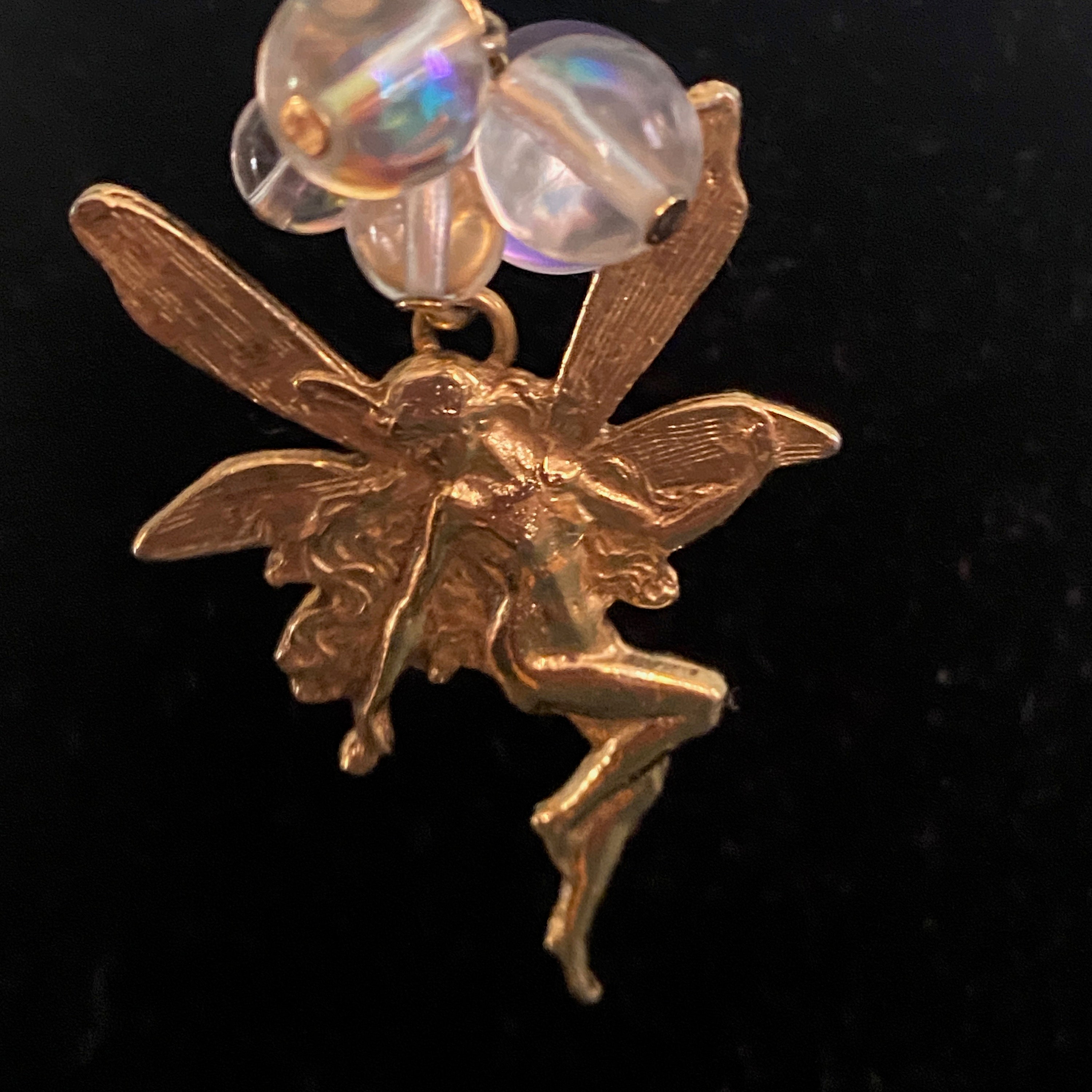 Delightful KIRK'S FOLLY Art Nouveau Style Gold Fairy & Rainbow