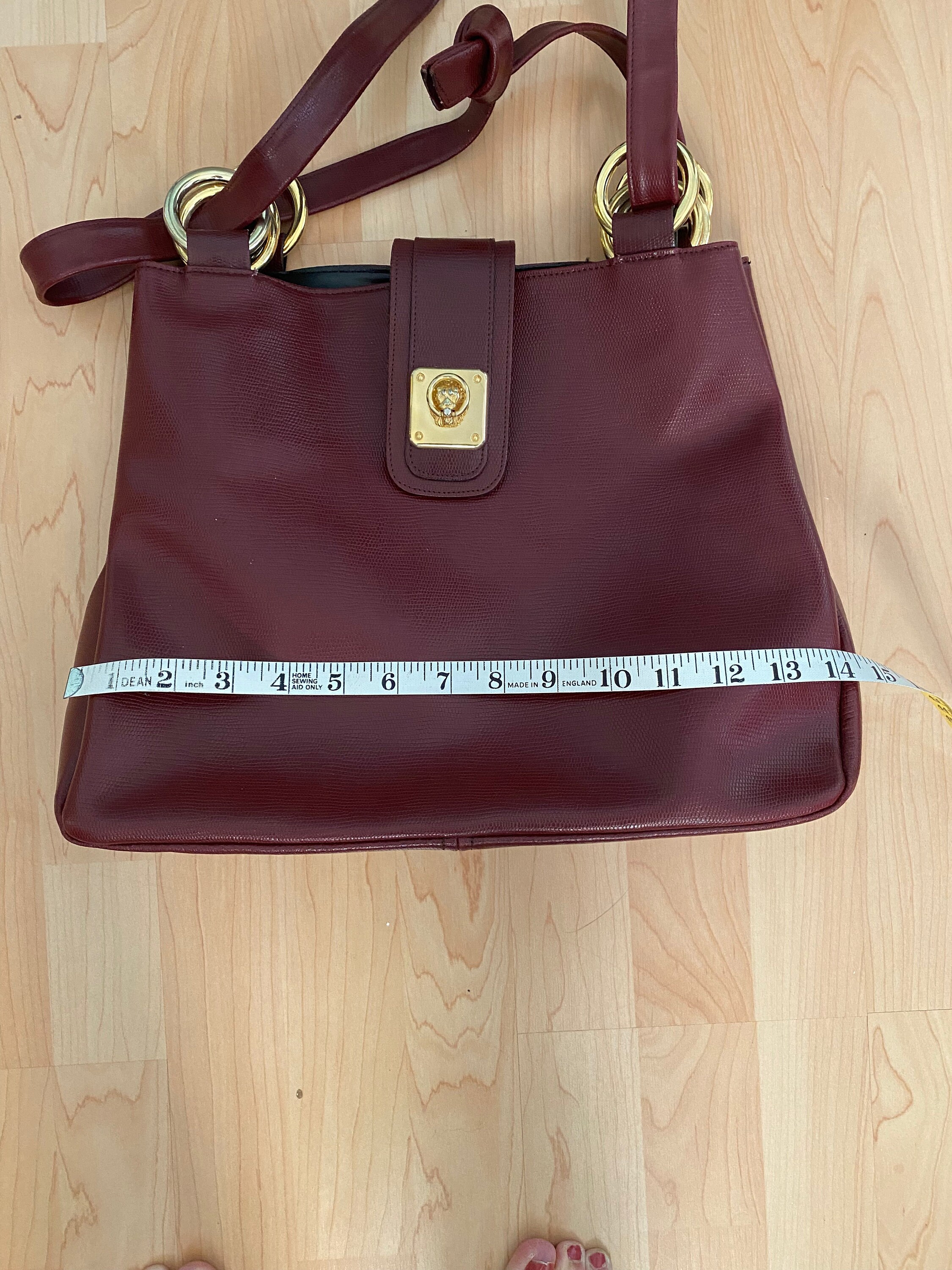 Beautiful MICHEL ORLEAN Maroon Leather Gold Hardware & - Etsy Canada