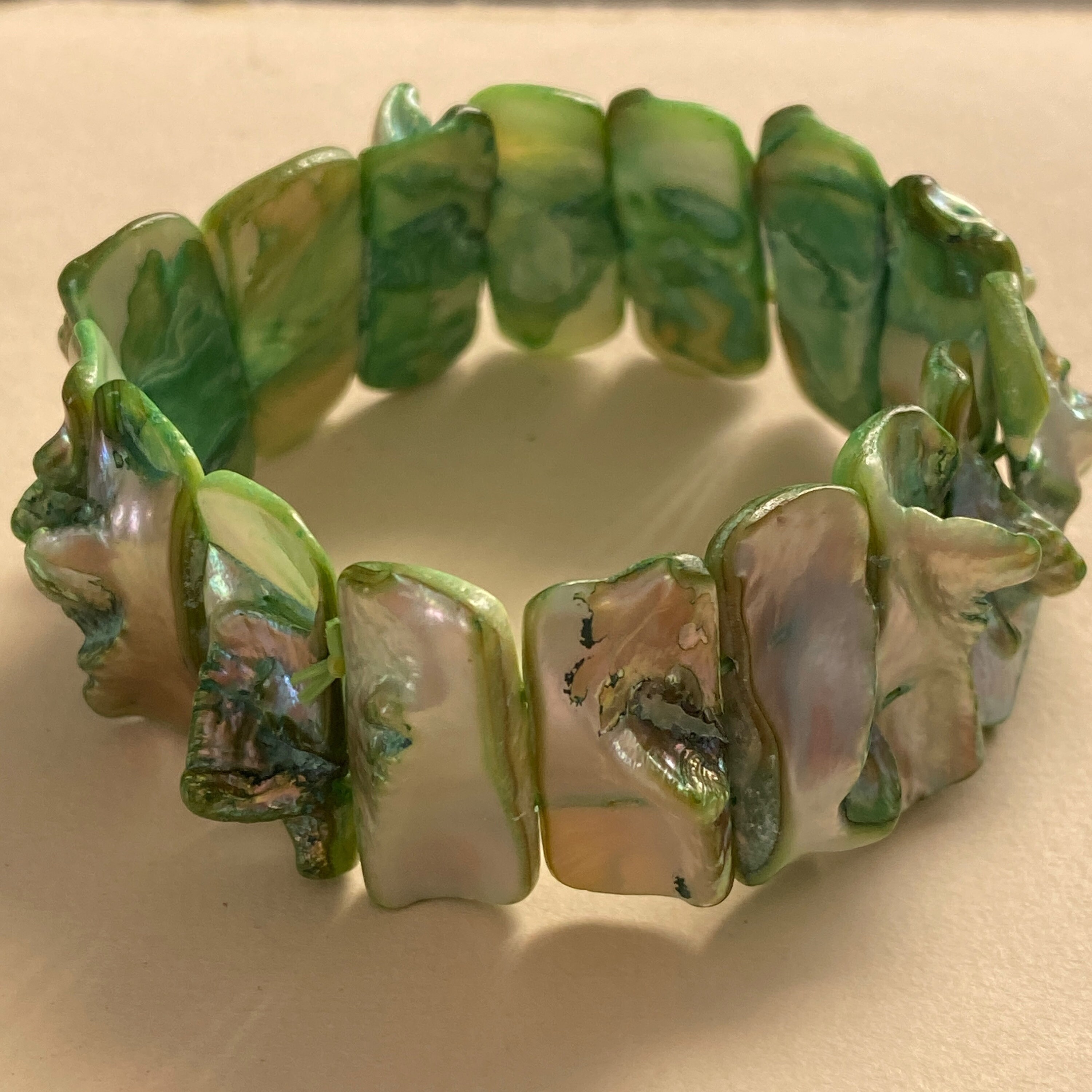 Grand Bracelet Nacre Et Coquillage – Vintage – Très Bon état