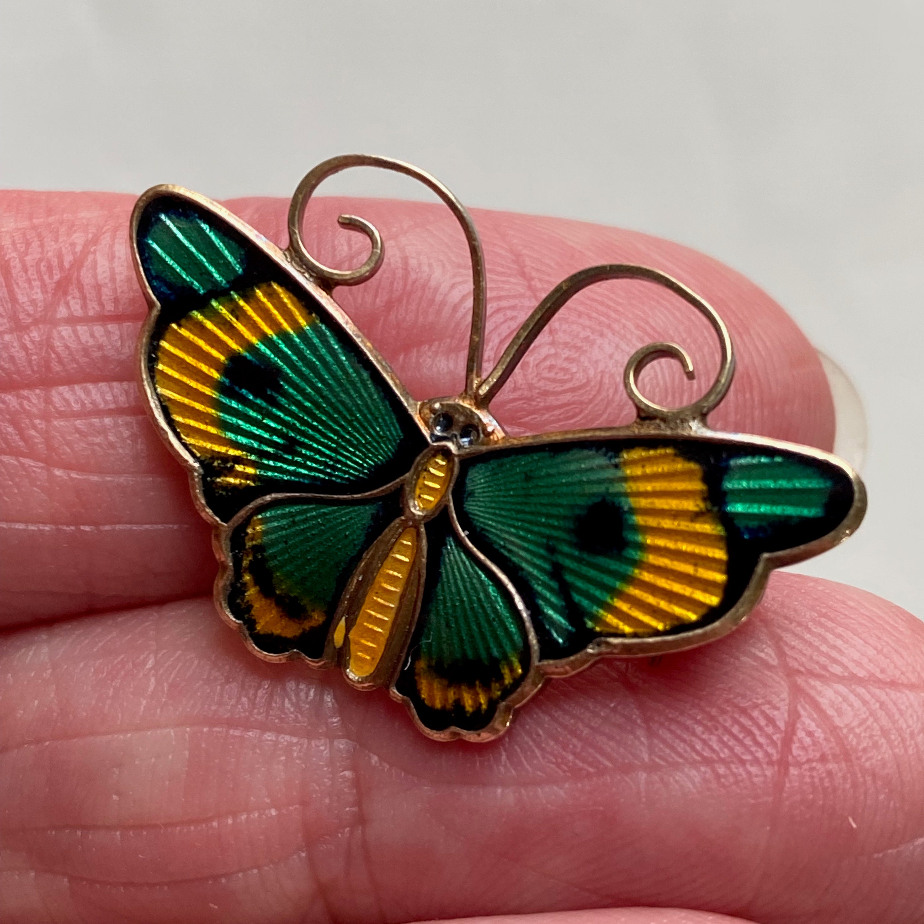 David-andersen Norway Sterling 925S Guilloché Enamel Butterfly David-andersen Norway Sterling 925S Guilloché Enamel Butterfly