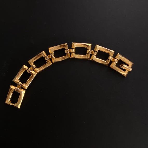 Chunky Textured Gold Plated Rectangular Link Unis… - image 5