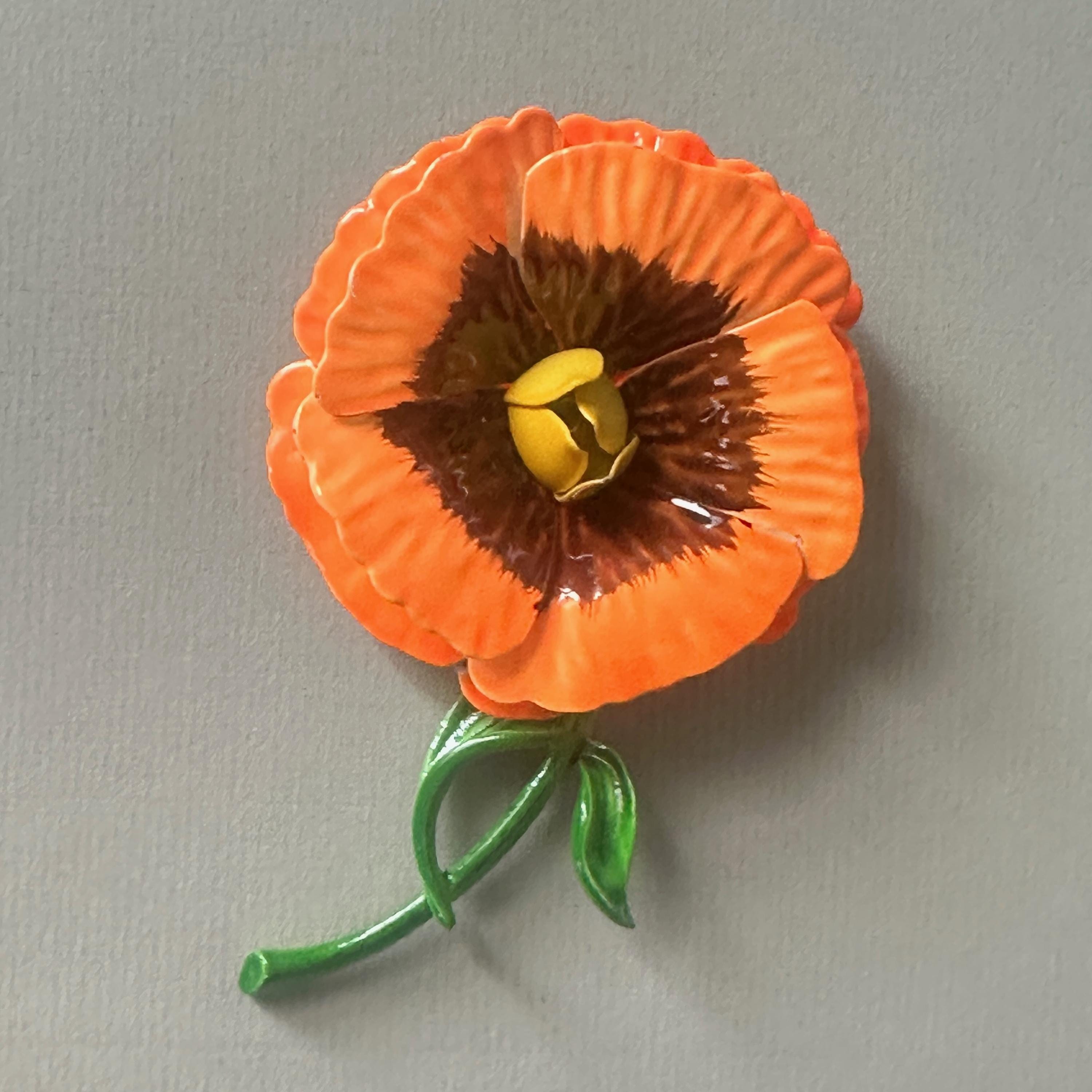 Outstanding Vintage Sixties Bright Orange California Poppy