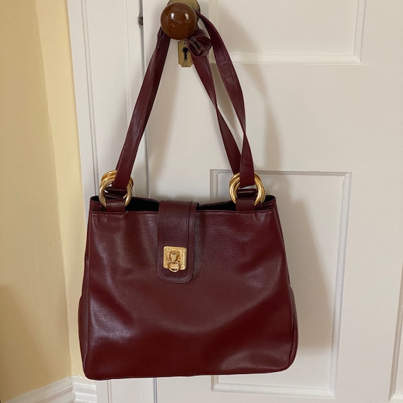 Beautiful MICHEL ORLEAN Maroon Leather Gold Hardware & - Etsy Canada