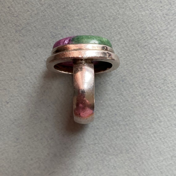 Oval Ruby Zoisite & Sterling Silver Ring - image 6
