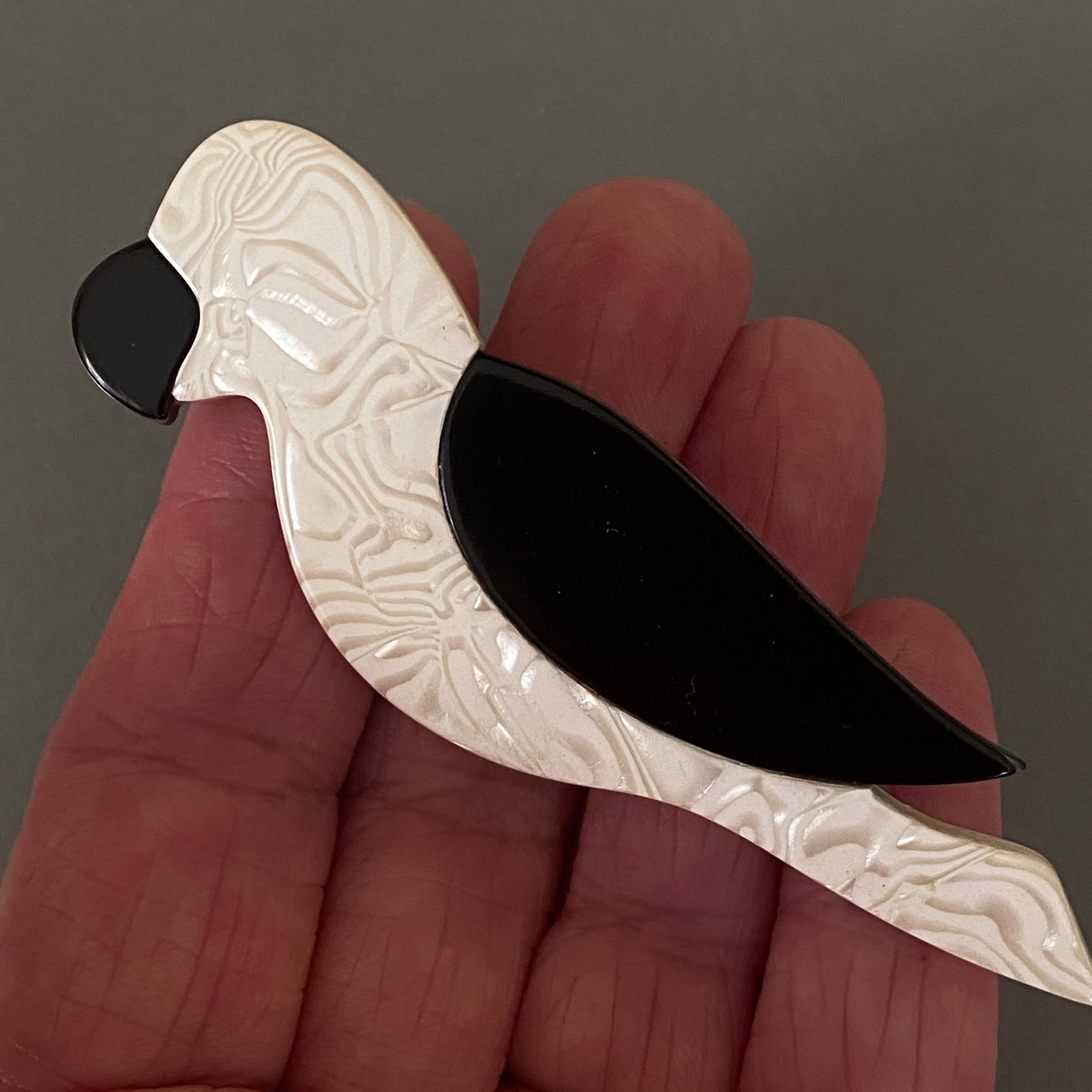 Rare LEA STEIN PARIS Made in France Black & Iridescent Imitation