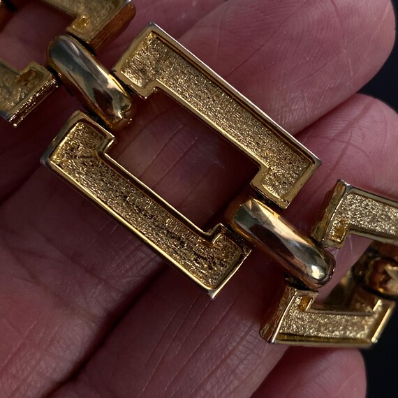 Chunky Textured Gold Plated Rectangular Link Unis… - image 4