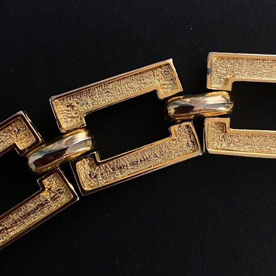 Chunky Textured Gold Plated Rectangular Link Unis… - image 7
