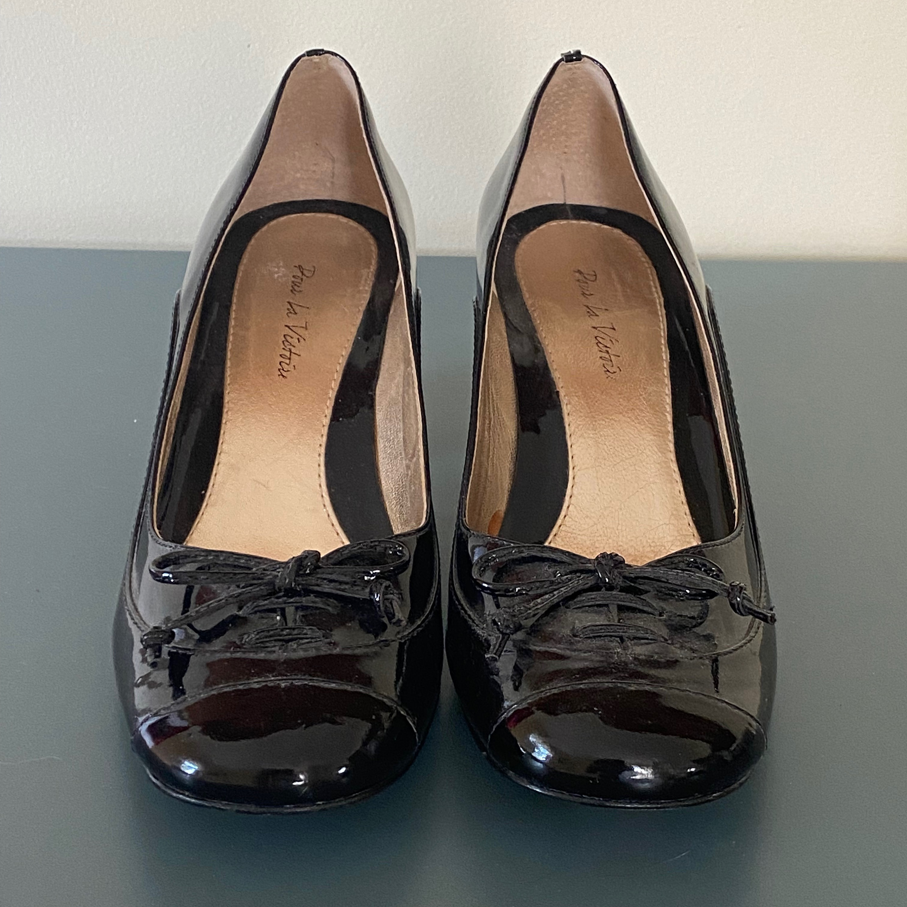 Escarpins Cuir Cognac Pour La Victoire - Talons 4 Pouces Noir, Taille 6.5, Occasion