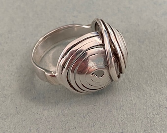Handcrafted Modernist Sterling Silver Ring