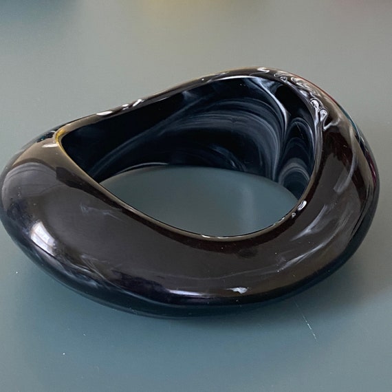 Magnificent Sculptural Asymmetrical Marbled Black… - image 1