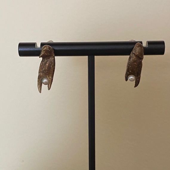 Artisan Made Cast Solid Bronze & Real Pearl Lobst… - image 6