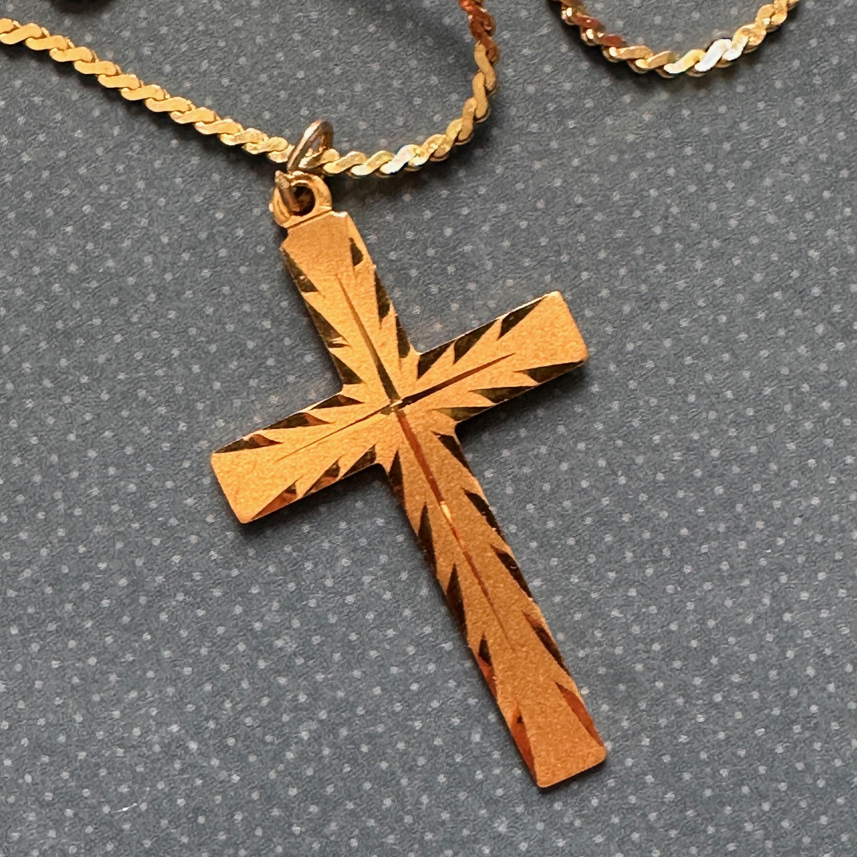 Simply Elegant 1/20 14KT GF TK Cross Pendant Necklace - Etsy