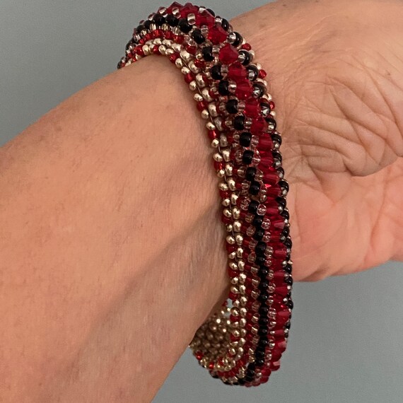 Dramatic & Sleek-looking Art Deco Ruby Red, Black… - image 2