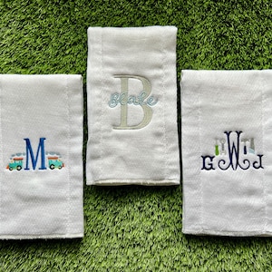 Burp Cloths for Boys | Burp Cloth Set | Blue Burp Cloths | Monogram Burp Cloth Set | Personalized Burp Cloths | Cloth Diapers