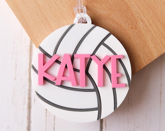 Back to school name tag, Volleyball players bag tag, Personalized volleyball Keychain, Volleyball mom tag Personalized volleyball name tag