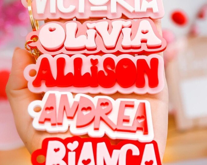 Valentine's Keychain, valentines keychain, valentine's party favor, galentine's party favor, valentine's name tag, Valentine's school gifts