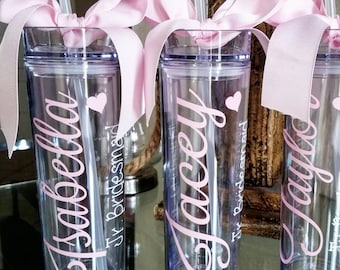 bridesmaid gift, bachelorette party, personalized tumbler
