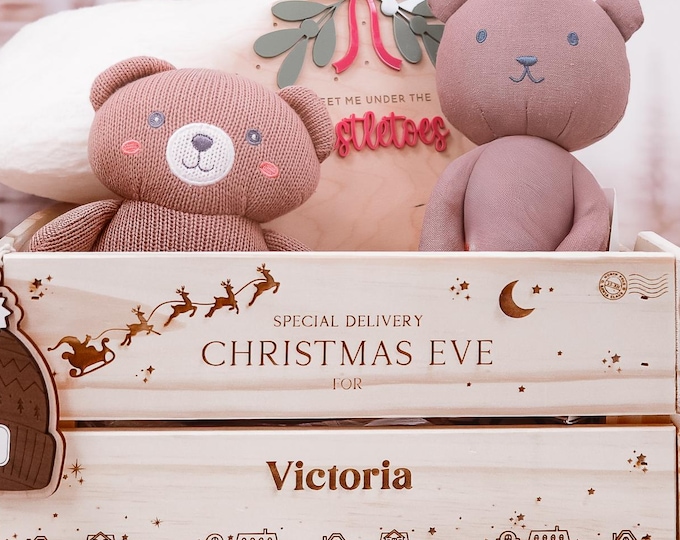 December 1st box, Christmas Eve Box, Personalized Christmas Present Box, Santa gift box, special delivery box.