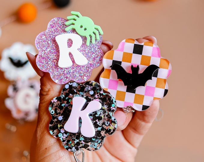 Nurse Hallowen Badge reel,  Halloween Badge Holder, Fall Badge reel, Fall badge holder, Teacher badge, Badge ID reel, Office Badge Holder