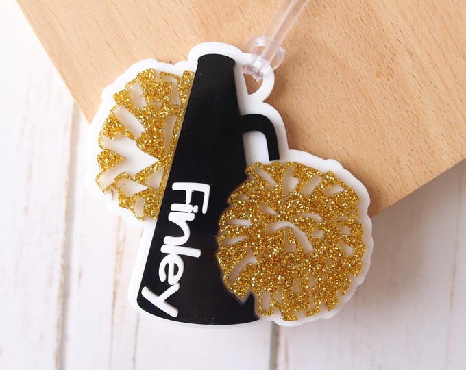 Personalized cheer name tag, cheer mom tag, Dance mom tag, Back to school name tag, cheer bag tag, back to school gift