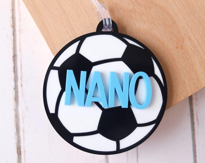 Personalized Soccer Backpack Tag, Back to school keychain, Soccer name tag, Soccer mom tag, Soccer bag accessories, Back to school name tag