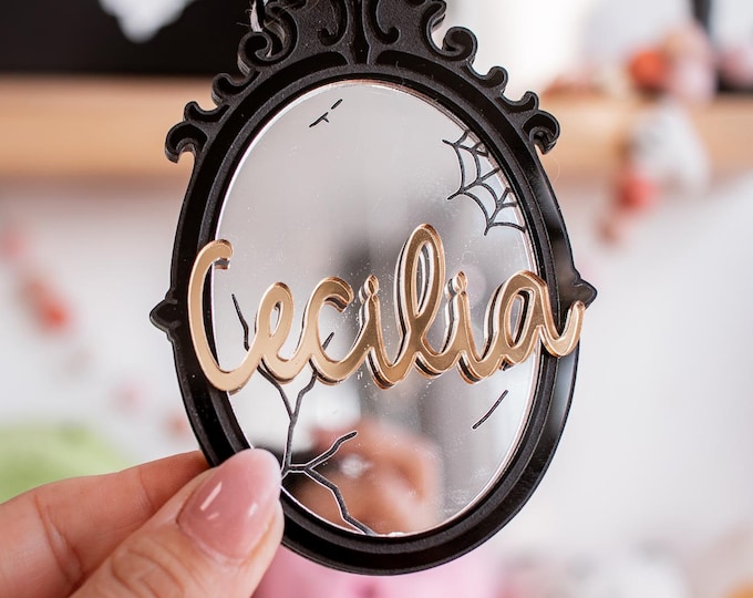 Boo Basket Tag, Halloween Name Tags, Personalized Halloween Tag, Mirror Basket Name Tag, Trick or Treat, Boo Bag Name Tag, Boo Basket Filler