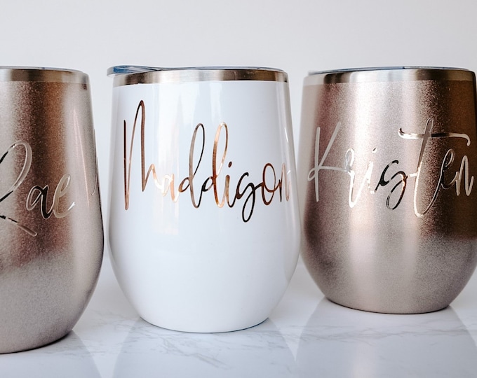 Wine tumbler, custom wine glasses, personalize wine glasses, wine glass, wine gift, bridesmaid proposal, bridesmaid gift, wine cup