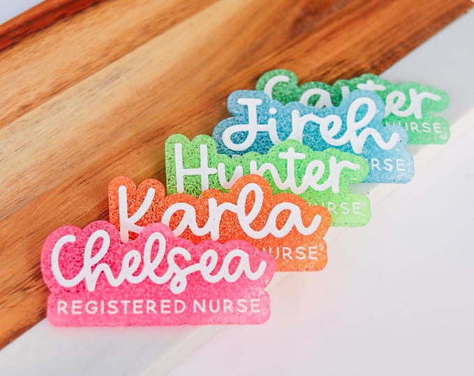 Magnetic Work Badge, Name Badge for Nurses, Fun Name tag, Personalized Magnetic Name Badge, Custom Acrylic Name Tag, Teachers Name Badge