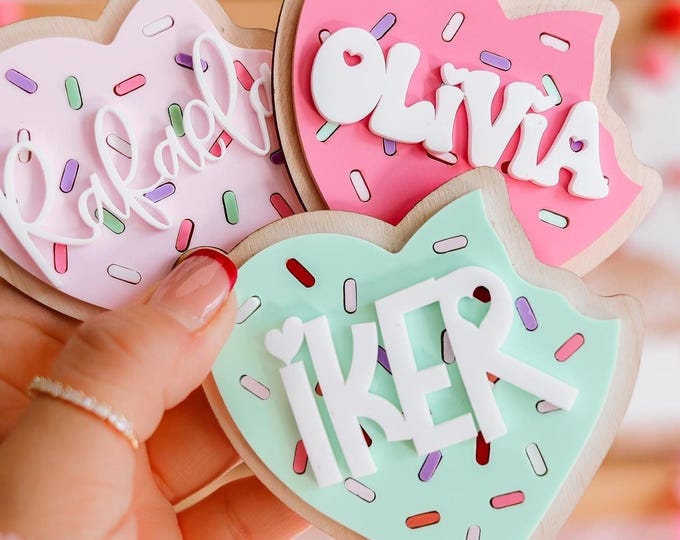 Day Tags| Heart Cookie Tag|  Tags| Personalized Basket Tag|  gift |  Tags for kids