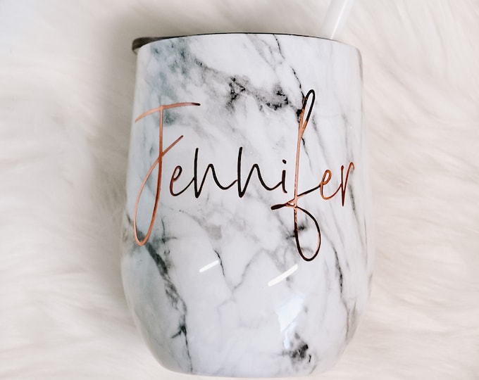 Wine tumbler, Marble tumbler, custom wine glasses, personalize wine glasses, wine glass, wine gift, bridesmaid proposal, bridesmaid gift